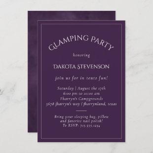 Amethyst Purple | Dark Watercolor Violet Glamping Invitation