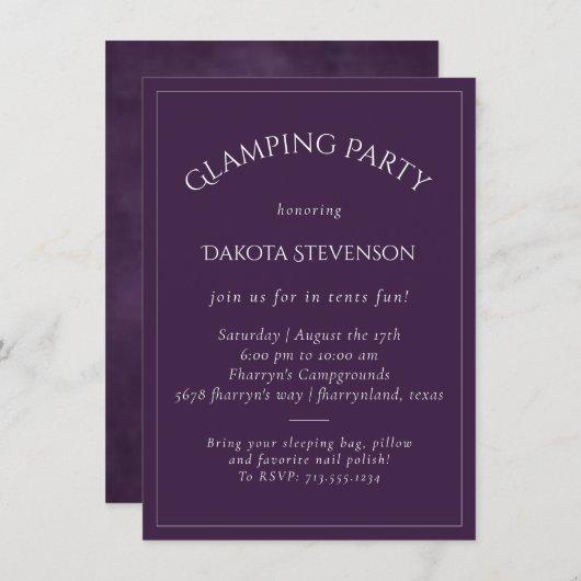 Amethyst Purple | Dark Watercolor Violet Glamping Invitation