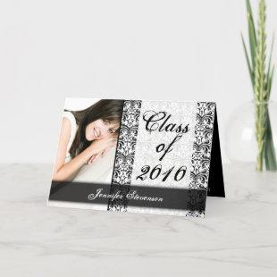 ANY YEAR Black and White Graduation Announcement