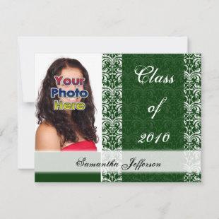 Any Year~ Green Fancy Graduation Announcement