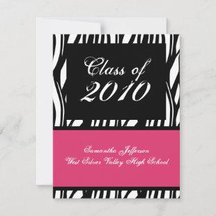 Any Year~ Pink Animal Print Graduation Invitation