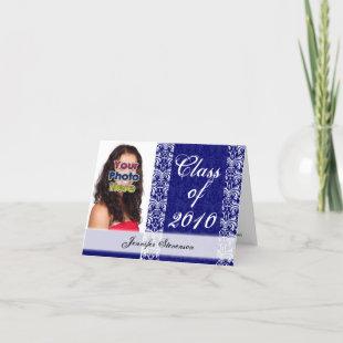 Any Year~ Pretty Blue/White Damask Card