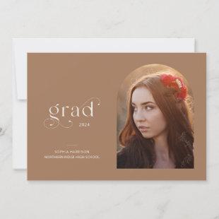 Arch Photo Earthy Brown 2024 Graduation Party Invitation