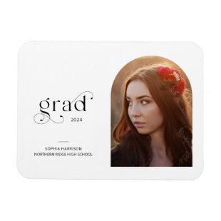 Arch Photo Modern Typography Grad Announcement Magnet