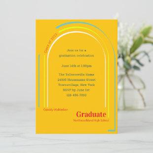 Arch Yellow Photo Graduation Invitation