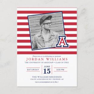 Arizona Striped Graduation Announcement Postcard