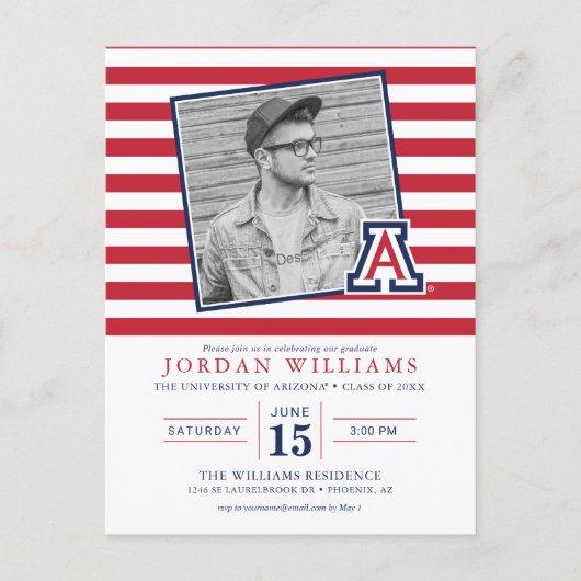 Arizona Striped Graduation Announcement Postcard