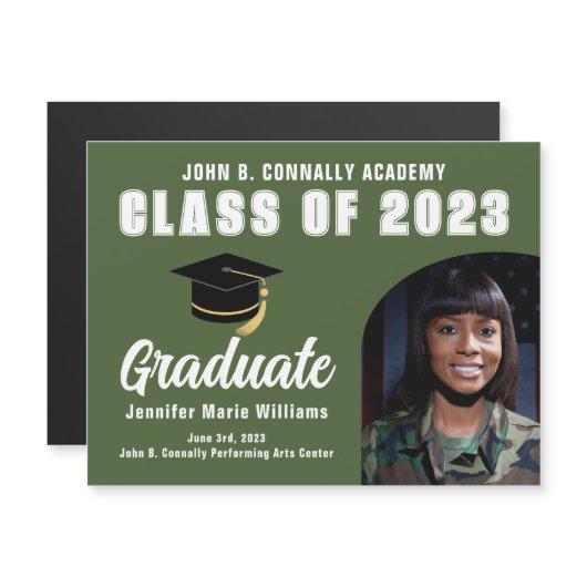 Army Green Graduate Photo 2023 Graduation Magnet