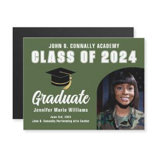 Army Green Graduate Photo 2024 Graduation Magnet