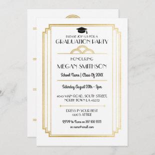 Art Deco Graduation Party 1920s Gatsby Gold Invite