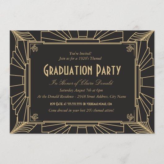 Art Deco Style Graduation Party Invitation