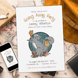 Autumn Going Away Party Travelling Squirrel Invitation