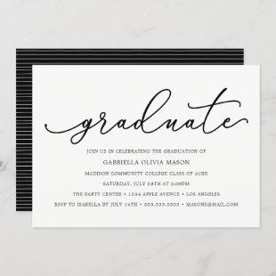 B&W Modern Elegance | Graduation Party Invitation