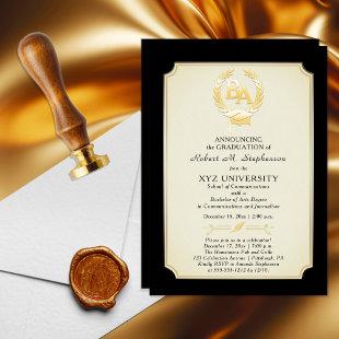 BA - Bachelor of Arts Degree College Graduation Foil Invitation