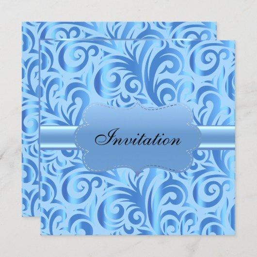 Baby Blue Swirly Party Template Design