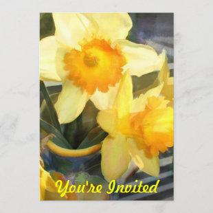 Backlit Yellow Daffodils Invitation