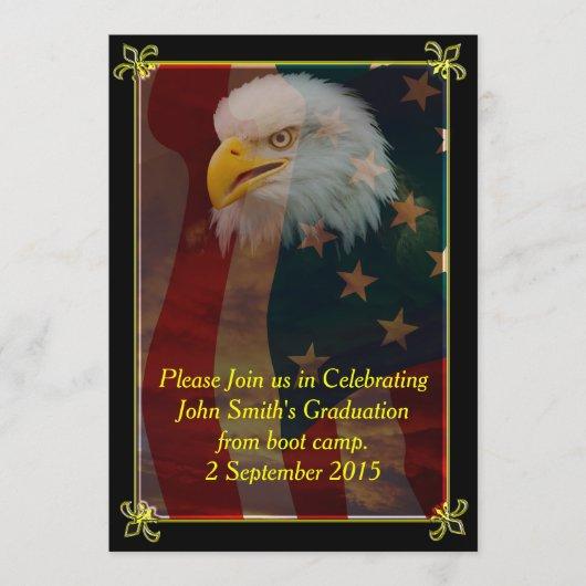 Bald Eagle with American Flag Boot Camp Graduation Invitation