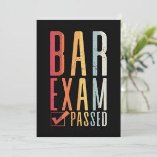 Bar Exam Passed Check Lawyer Passer Law Graduate Invitation