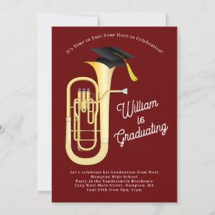 Baritone Musician Graduation Party Music Invitation