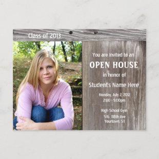 Barn Wood Open house invitation postcard