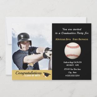Baseball player Photo graduation class of 2022 Invitation