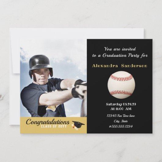 Baseball player Photo graduation class of 2022 Invitation