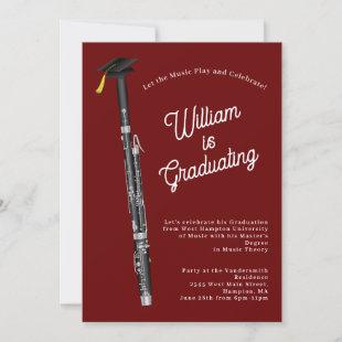 Bassoon Musician Graduation Party Music Invitation