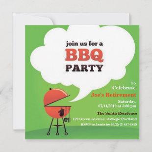 BBQ Party on Lawn or Backyard Custom Invitation