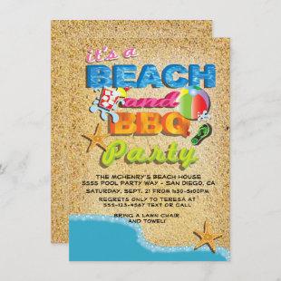Beach and BBQ Party Invitations