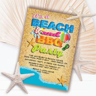 Beach and BBQ Party Invitations
