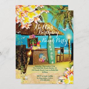 Beach and Luau Party Invitations