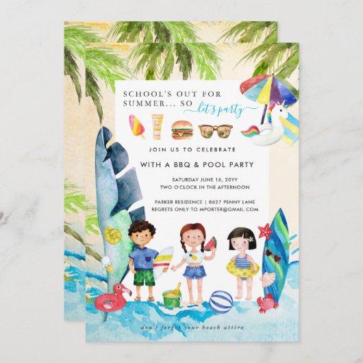 Beach Bash | Schools Out Summer Party Invitation