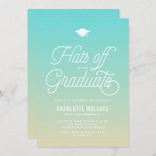 Beach Ombre Hats off to the Graduate Graduation Invitation