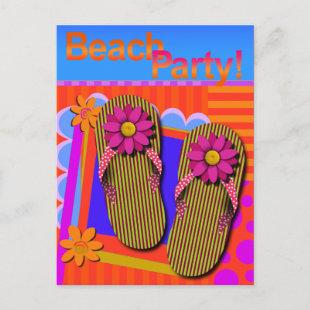 Beach Party Summer Fun Invitation Postcard