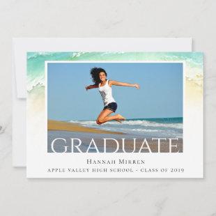 Beach Waves Graduation Photo Announcement
