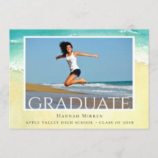 Beach Waves Graduation Photo Announcement