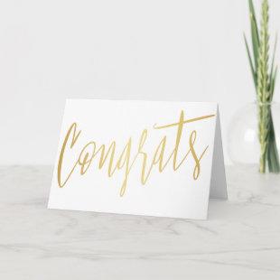 Beautiful gold calligraphy "Congrats" Card
