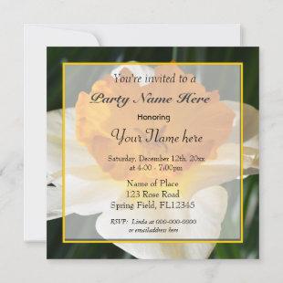 beautiful yellow and gold daffodil flower all part invitation