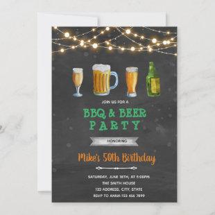 Beer and bbq adult party invitation