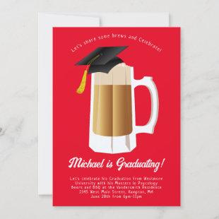 Beer and Brews BBQ Graduation Party Invitation