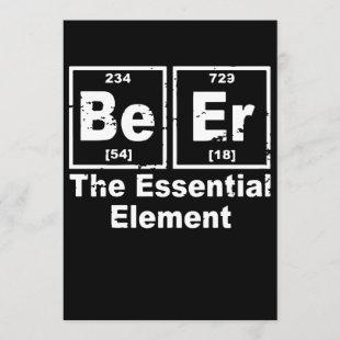 Beer The Essential Element Chemistry Pub Bbq Party Invitation