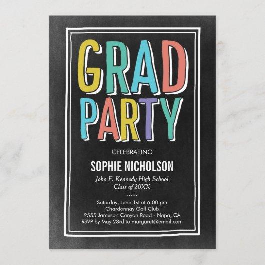 Big News Graduation Party Invitation Chalk