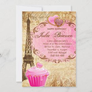 Birthday Party Paris Grad Eiffel Tower Sweet 16 Invitation