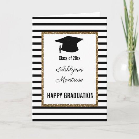 Black and Gold Graduation Card