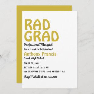 Black and Gold Retro Virtual Graduate Party Invitation