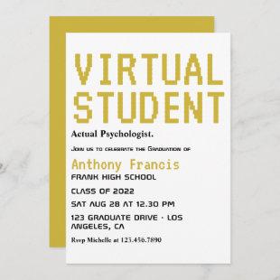 Black and Gold Virtual Graduate Party Invitation