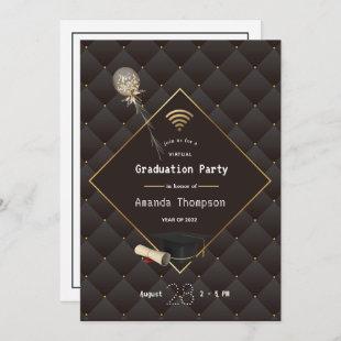 Black and Gold Virtual Graduation Party Invitation