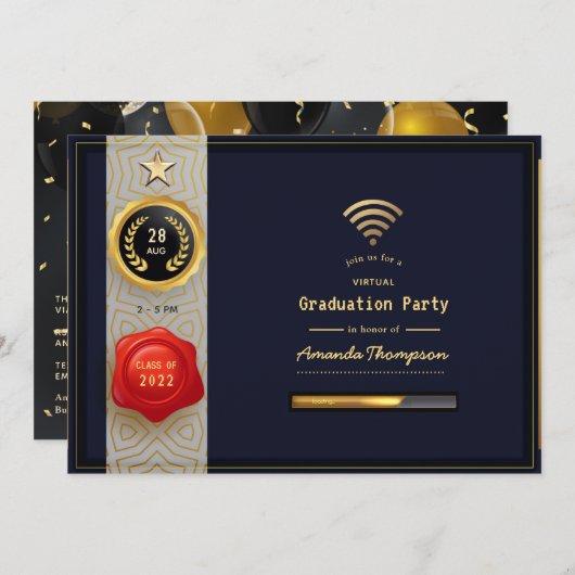 Black and Gold Virtual Graduation Party Invitation