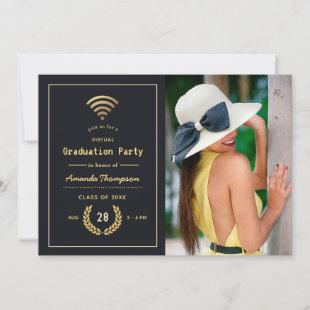 Black and Gold Virtual Graduation Photo Announcement