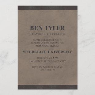 Black and Gray College Trunk Party Invitation